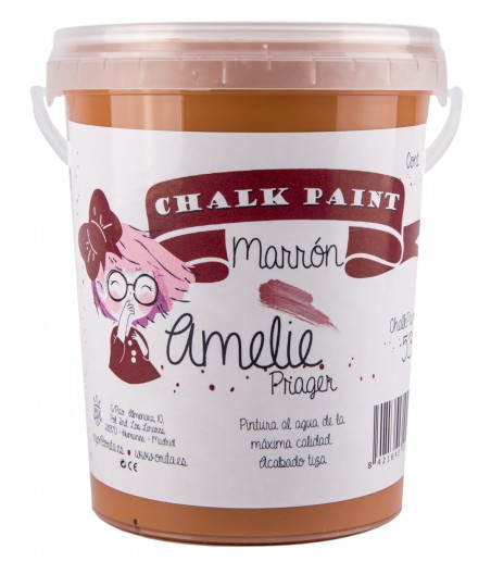 Pintura Tiza Chalk Paint 53 Marrón Amelie Prager 1 Litro