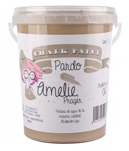 Pintura Tiza Chalk Paint 06 Pardo Amelie Prager 1 Litro