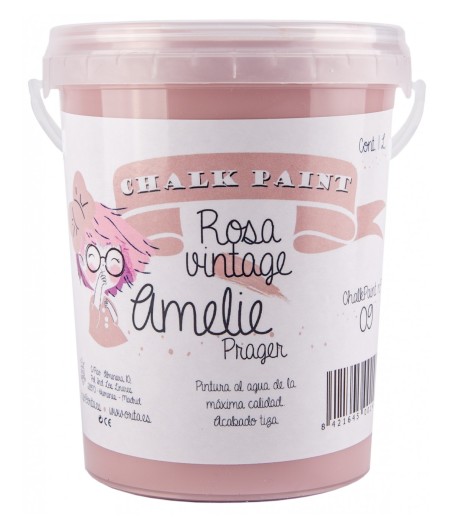 Pintura Tiza Chalk Paint 09 Rosa Vintage Amelie Prager 1 Litro