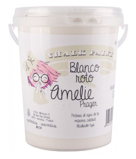 Pintura Tiza Chalk Paint 02 Blanco Roto Amelie Prager 1 Litro