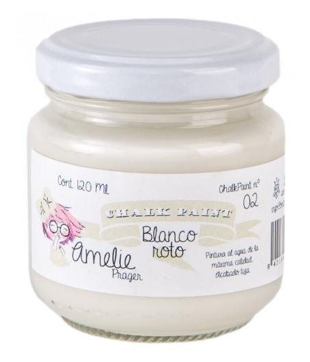 Pintura Tiza Chalk Paint 02 Blanco Roto Amelie Prager 120ml