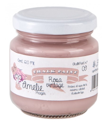 Pintura Tiza Chalk Paint 09 Rosa Vintage Amelie Prager 120ml