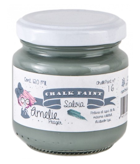 Pintura Tiza Chalk Paint 16 Salvia Amelie Prager 120ml