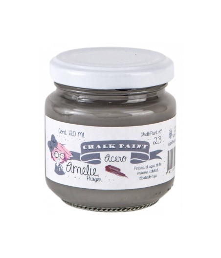 Pintura Tiza Chalk Paint 23 Acero Amelie Prager 120ml