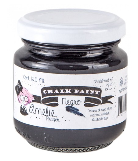 Pintura Tiza Chalk Paint 25 Negro Amelie Prager 120ml