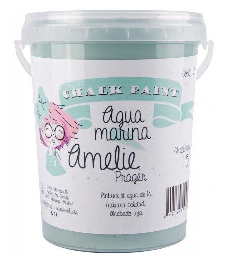 Pintura Tiza Chalk Paint 15 Aguamarina Amelie Prager 1 Litro