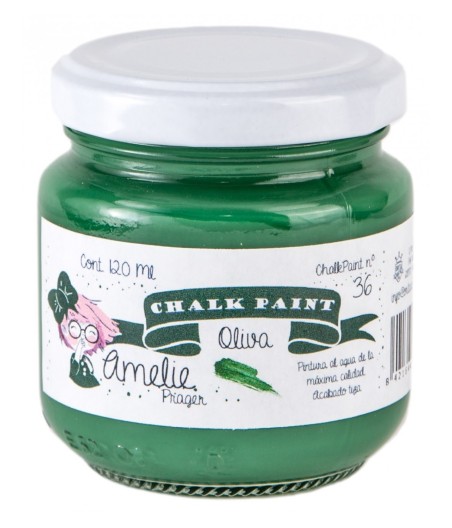 Pintura Tiza Chalk Paint 36 Oliva hoja Amelie Prager 120ml