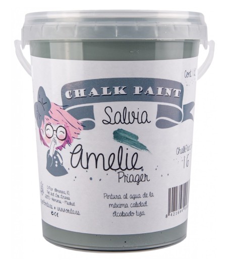 Pintura Tiza Chalk Paint 16 Salvia Amelie Prager 1 Litro