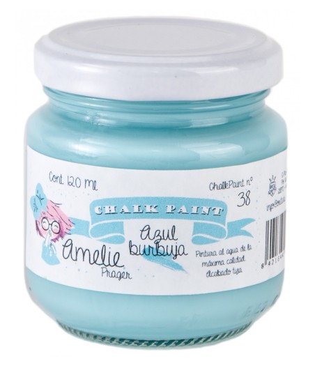 Pintura Tiza Chalk Paint 38 Azul burbuja Amelie Prager 120ml