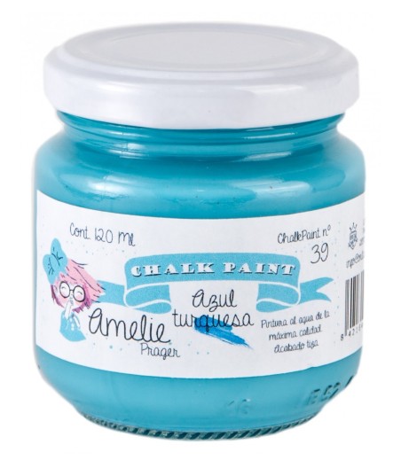 Pintura Tiza Chalk Paint 39 Azul Turquesa Amelie Prager 120ml