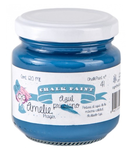 Pintura Tiza Chalk Paint 41 Prusiano Amelie Prager 120ml