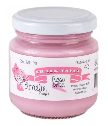 Pintura Tiza Chalk Paint 43 Rosa Bebe Amelie Prager 120ml