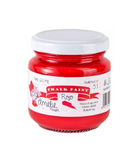 Pintura Tiza Chalk Paint 51 Rojo Amelie Prager 120ml