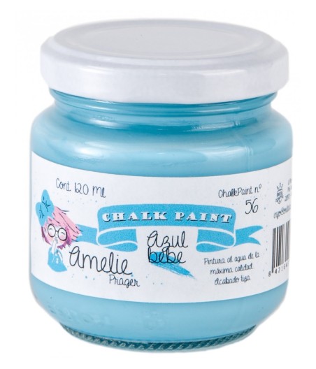 Pintura Tiza Chalk Paint 56 Azul Bebe Amelie Prager 120ml