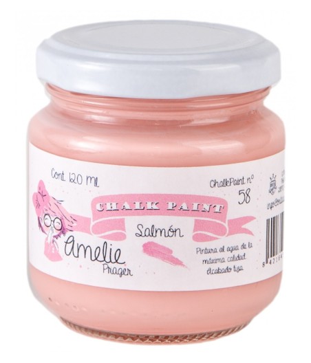 Pintura Tiza Chalk Paint 58 Salmón Amelie Prager 120ml