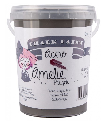 Pintura Tiza Chalk Paint 23 Acero Amelie Prager 1 Litro