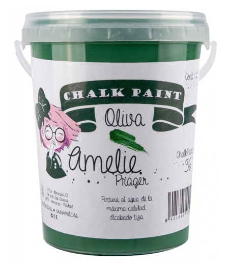 Pintura Tiza Chalk Paint 36 Oliva Amelie Prager 1 Litro