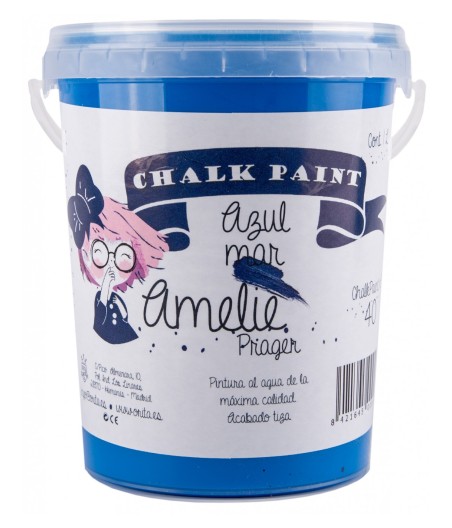 Pintura Tiza Chalk Paint 40 Azul Mar Amelie Prager 1 Litro