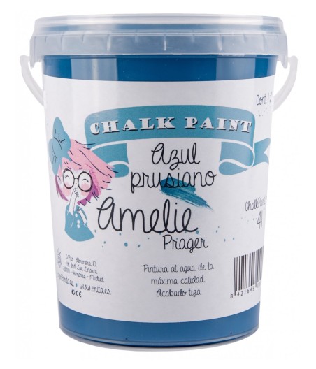 Pintura Tiza Chalk Paint 41 Prusiano Amelie Prager 1 Litro