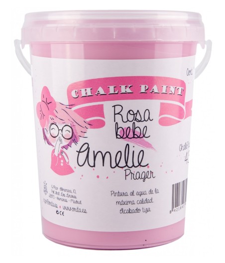 Pintura Tiza Chalk Paint 43 Rosa Bebe Amelie Prager 1 Litro